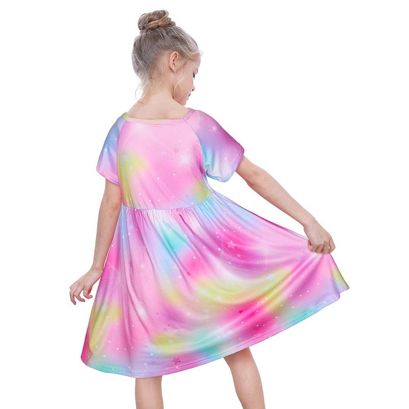 ICOSY Girls Nightgowns Unicorn Dress Pajamas for Kids Toddler Princess Nightgown Dress Unicorn Clothes for Girls - Image 3